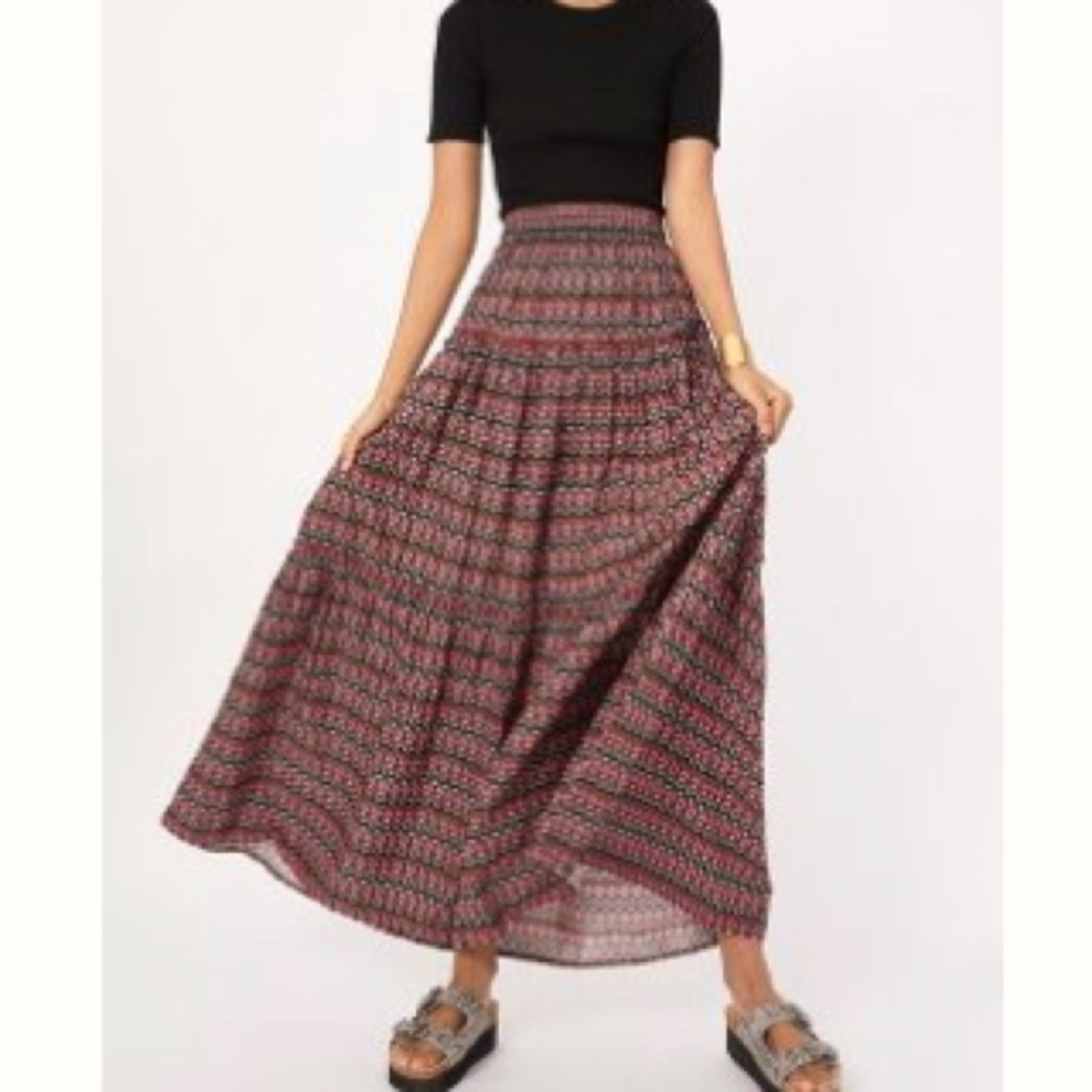 NWT Anthropologie Farya Tiered Maxi Skirt Size M
